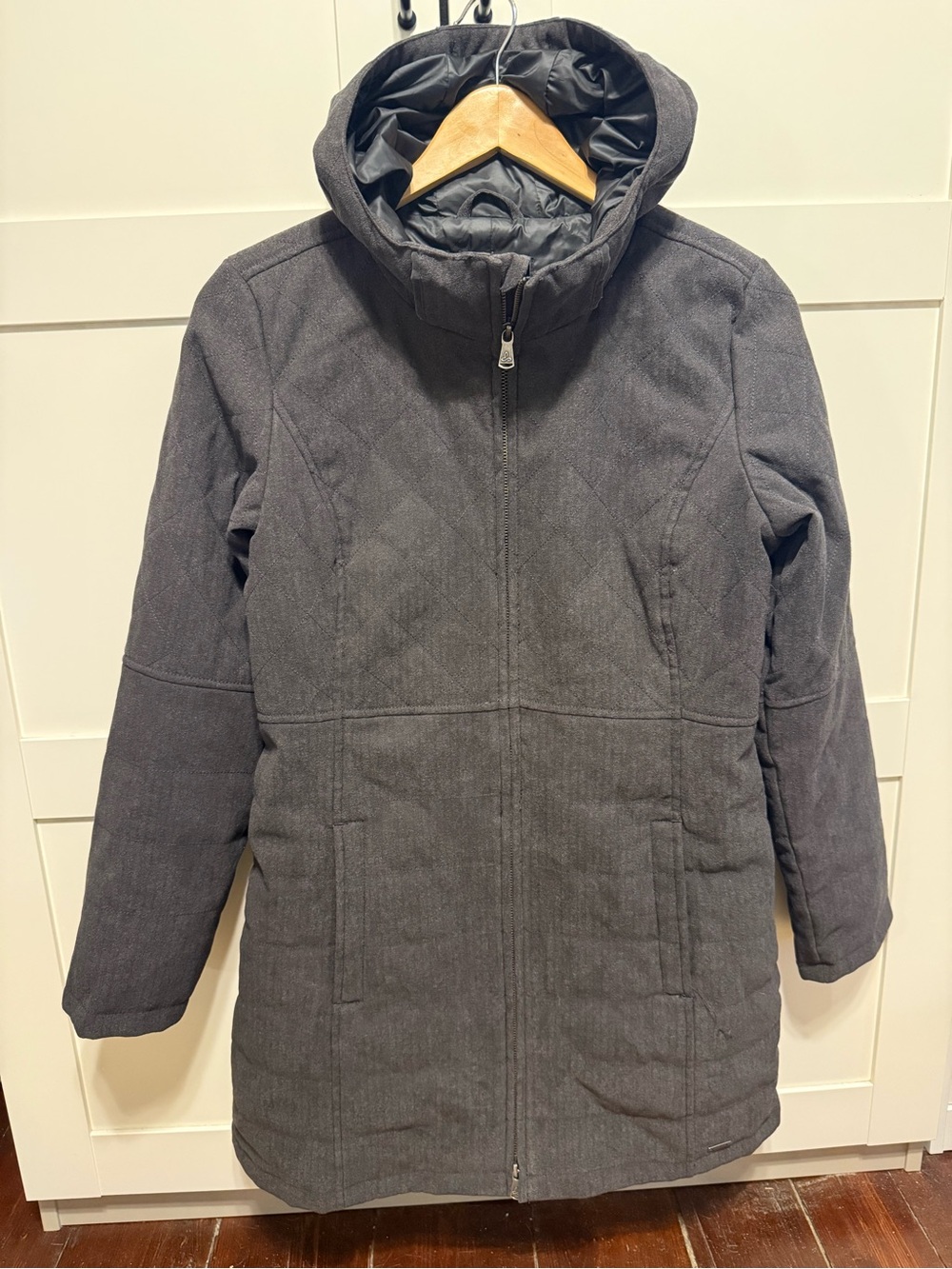 Prana Black Quilted Hooded Jacket